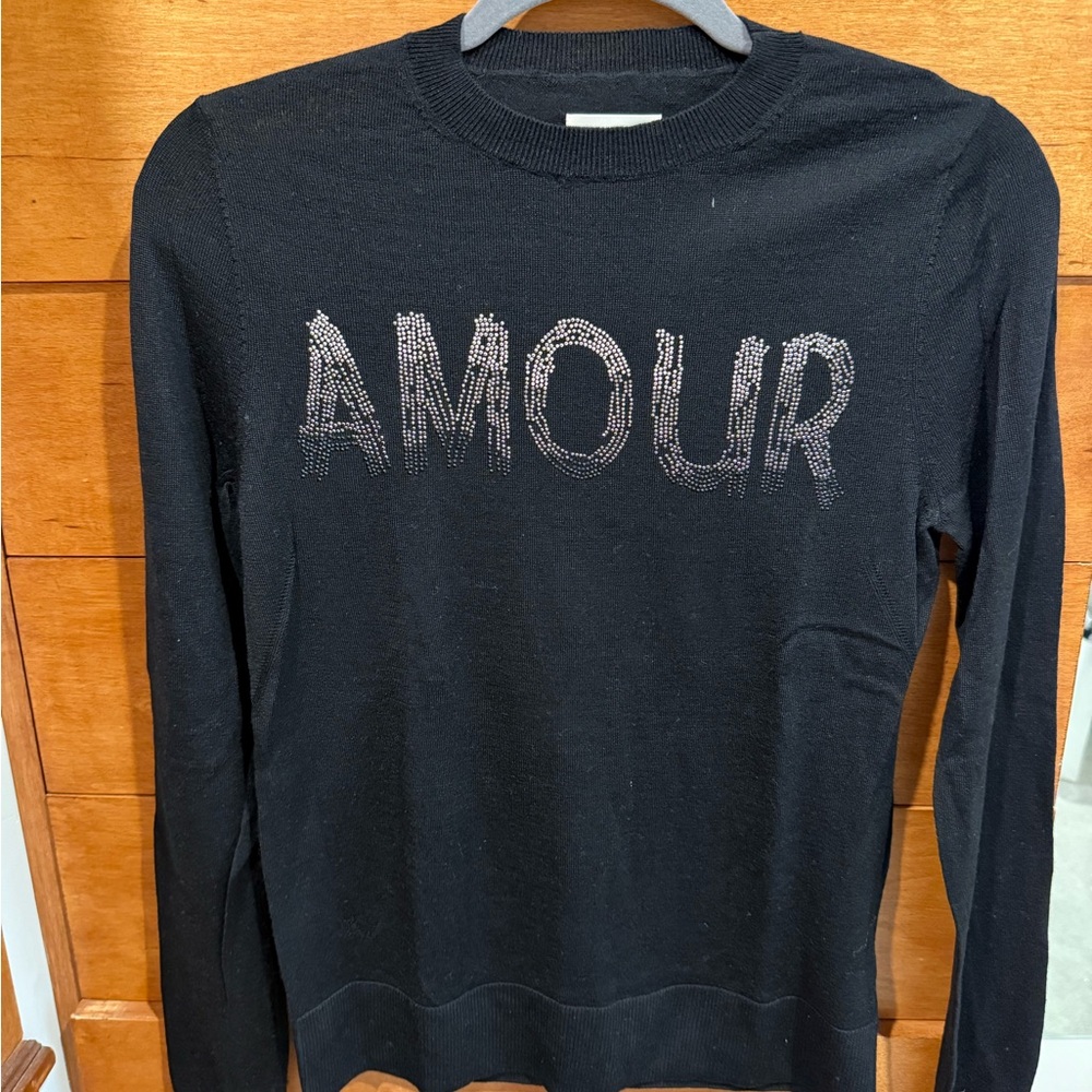 Black Sweater with 'AMOUR' Design